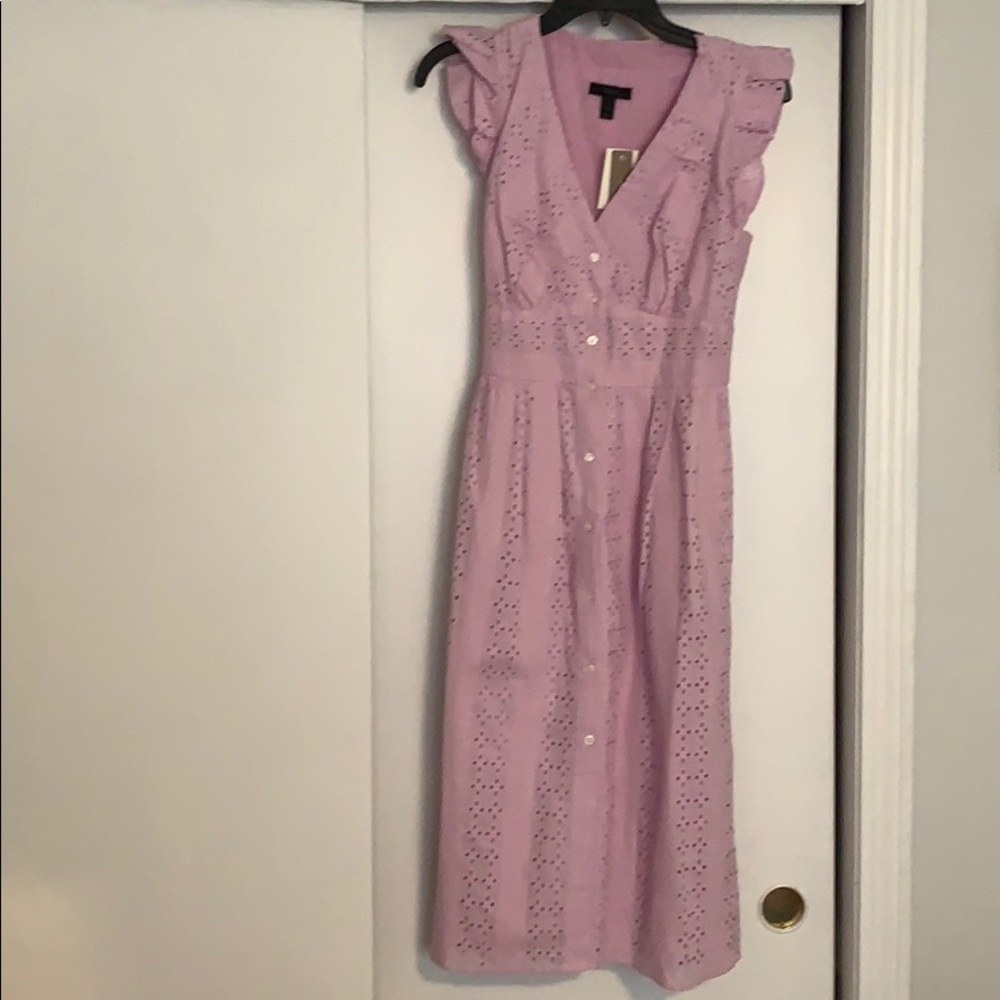Lilac purple eyelet midi